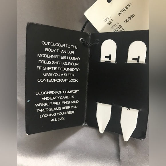 Men’s slim fit Bellissimo dress shirt - size 17R 32/33 - Picture 3 of 5